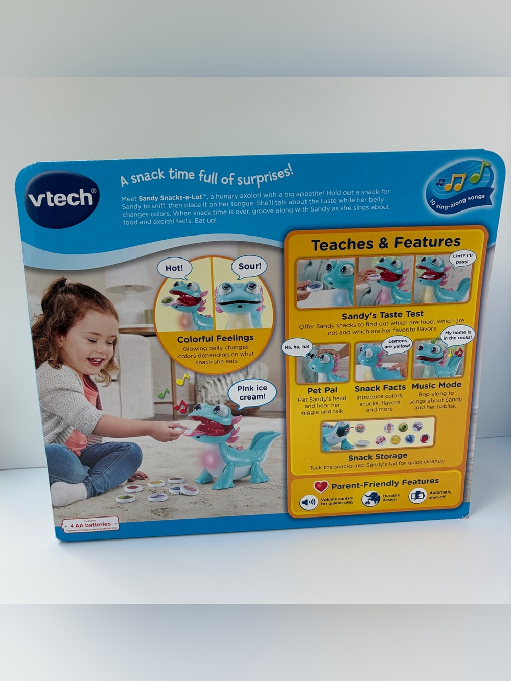 VTech Sandy Snacks-a-Lot Axolotl Interactive Feeding Learning Toy - Picture 2 of 9